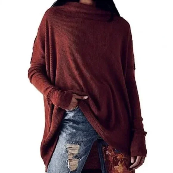 Free People Juicy Long Sleeve Waffle Knit Thermal Top Date Night S NWT - Picture 2 of 10